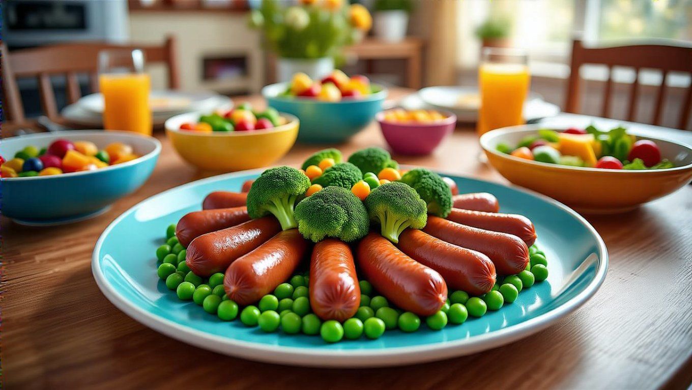 A virsli-sajt felfújt zöldségekkel ízletes és tápláló!