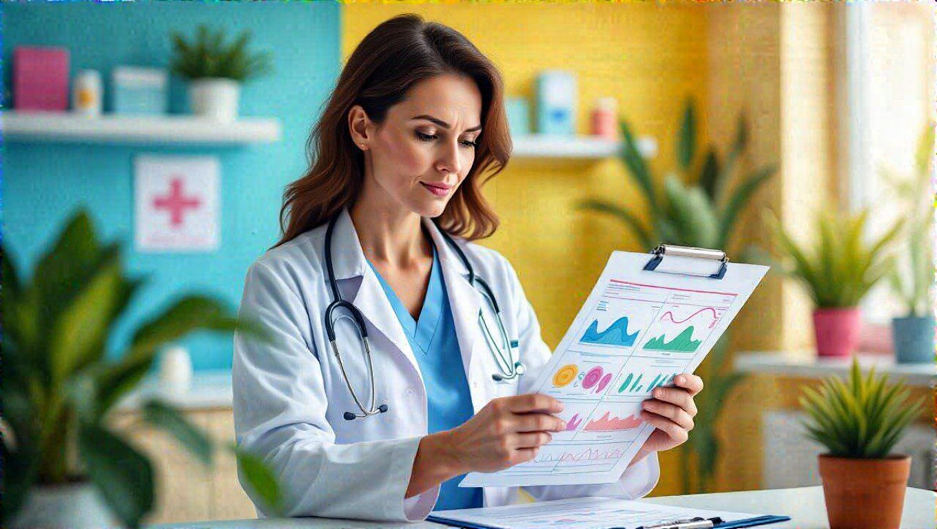 Az orvos hormonális egyensúlyt és petefészek működést vizsgál.