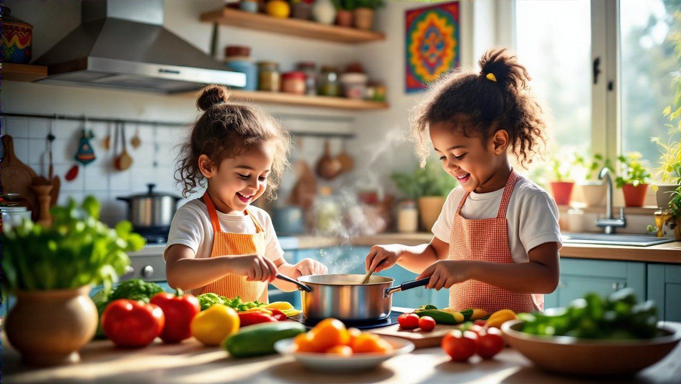 A főzés során a gyerekek megtanulják a hagyományokat.