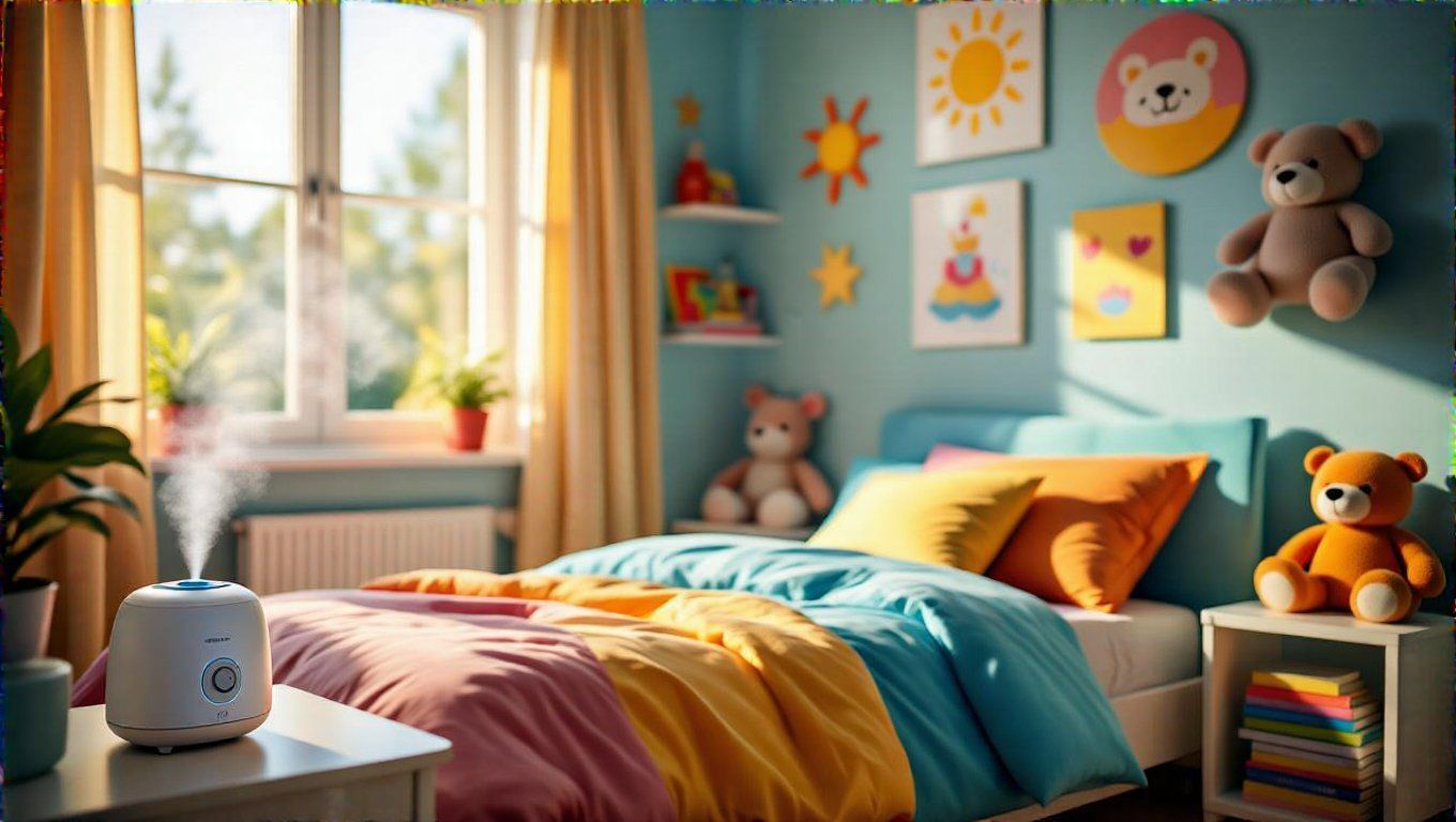 A párásítót mindig a gyerek ágyától távol helyezzük el.