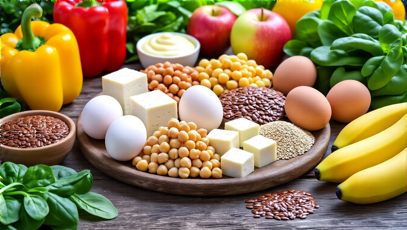 Növényi fehérjék, mint a tofu, tojáshelyettesítőként is használhatók.