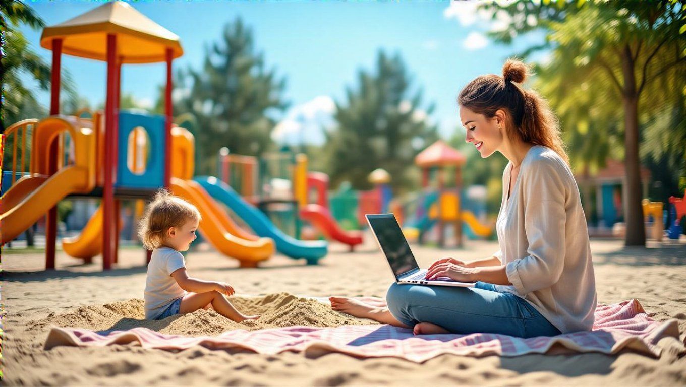 A digitális nomád anyák rugalmasan kombinálják a munkát és a gyerekeket.