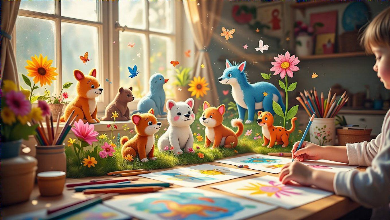 Kézműves technikákkal színesedhetnek a gyerekrajzok dimenziói.