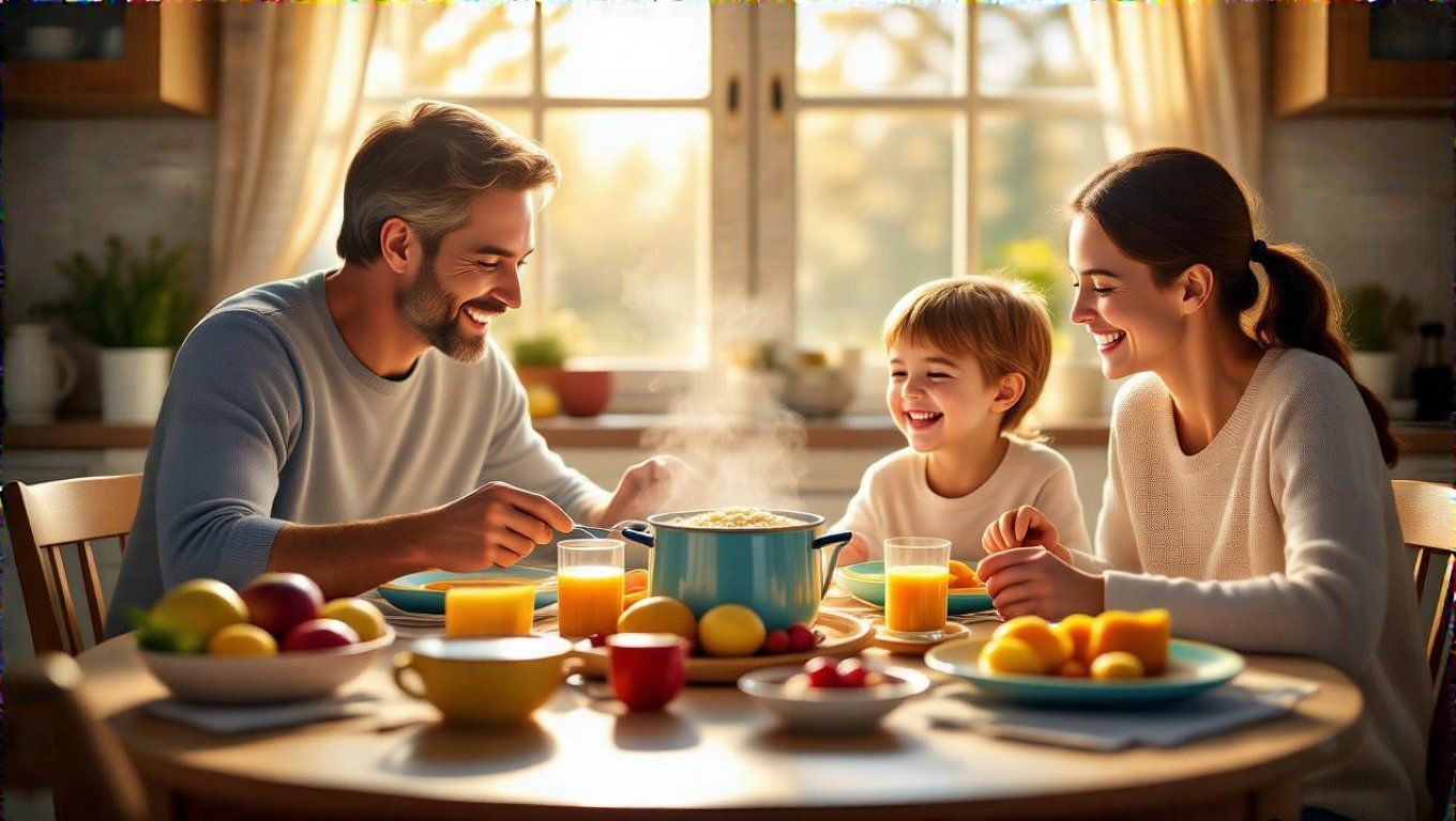 A reggeli megerősíti a családi kötelékeket és a jólétet.