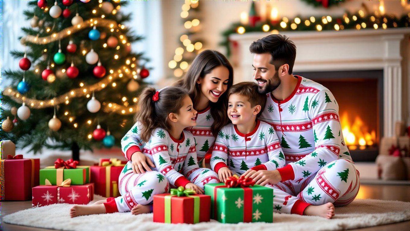 A karácsonyi pizsama közös élményeket teremt a családban.