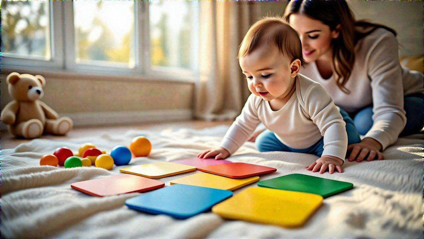 A kontrasztos kártyák erősítik a baba vizuális fejlődését.