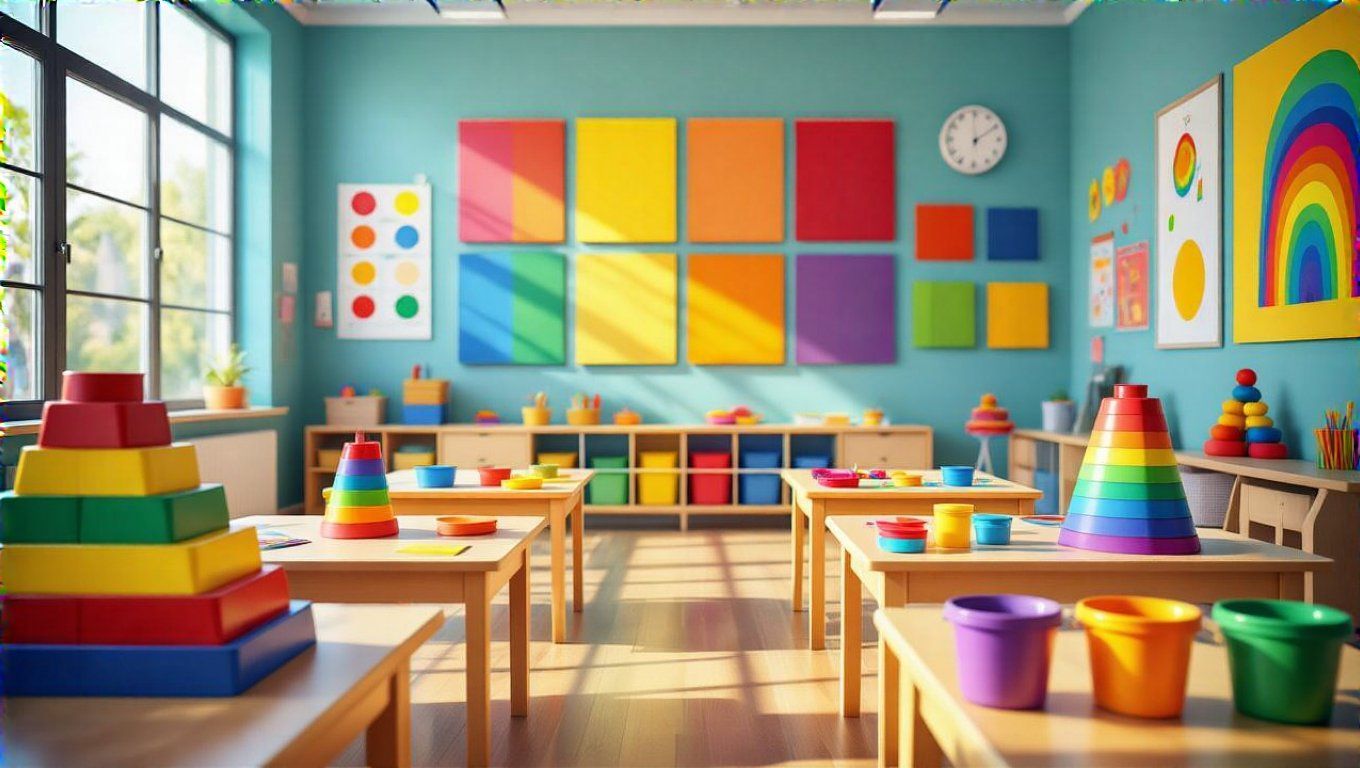 A gyerekek színek tanulásához érdekesen rendszerezett mosoda segít.