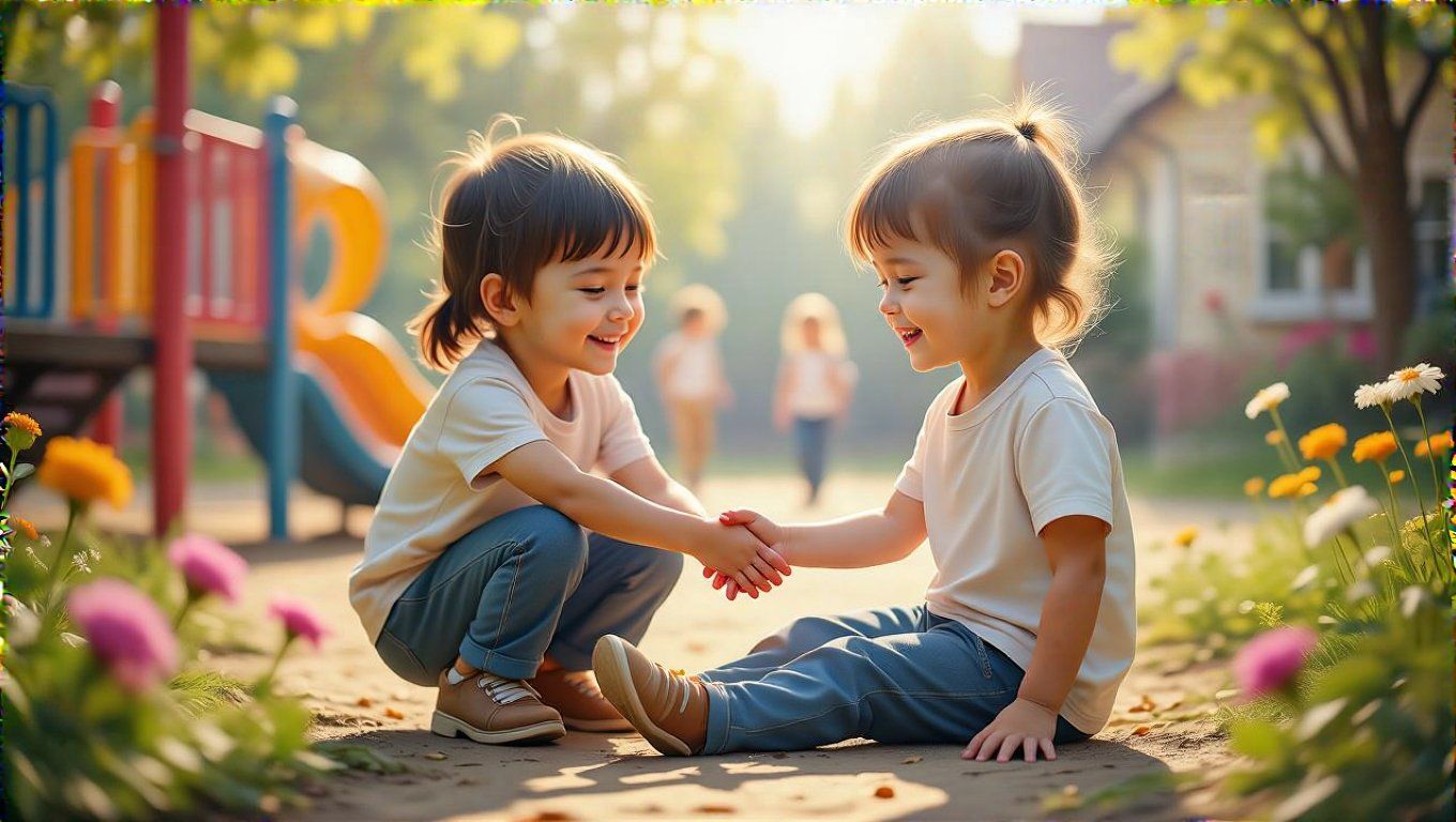 A gyerekek gyakran osztanak meg játékokat barátaikkal.