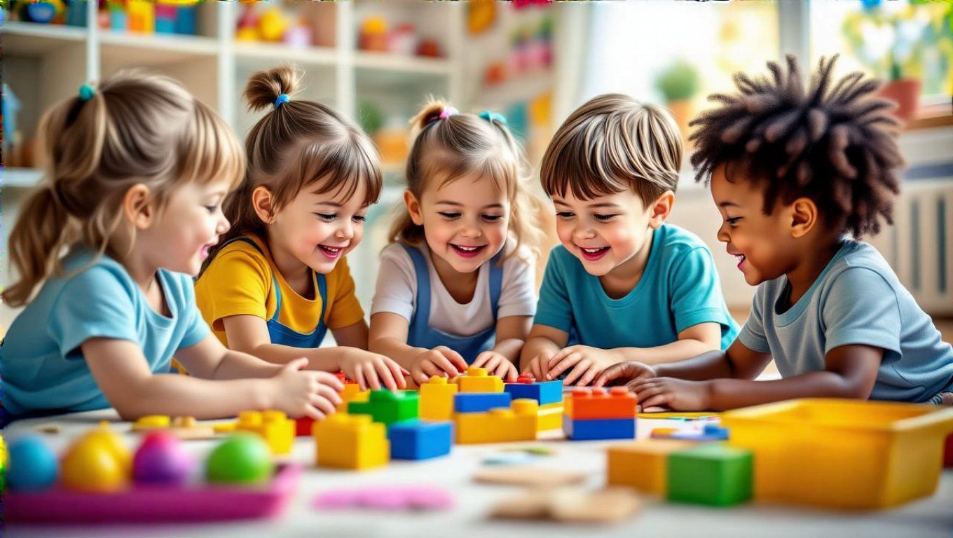 A gyerekek együttműködnek, tanulnak és asszociálnak játék közben.