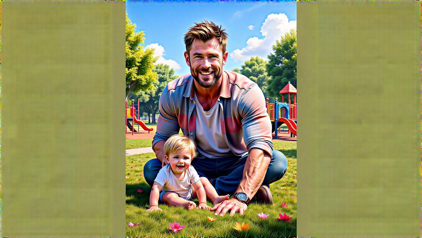 Chris Hemsworth szívesen tölti idejét gyermekeivel a játszótéren.
