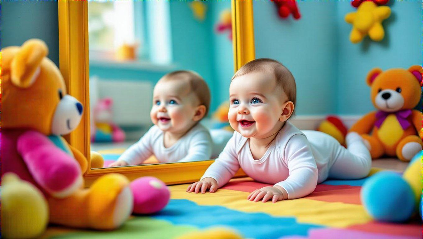 A tükör segíti a baba önazonosságának fejlődését.