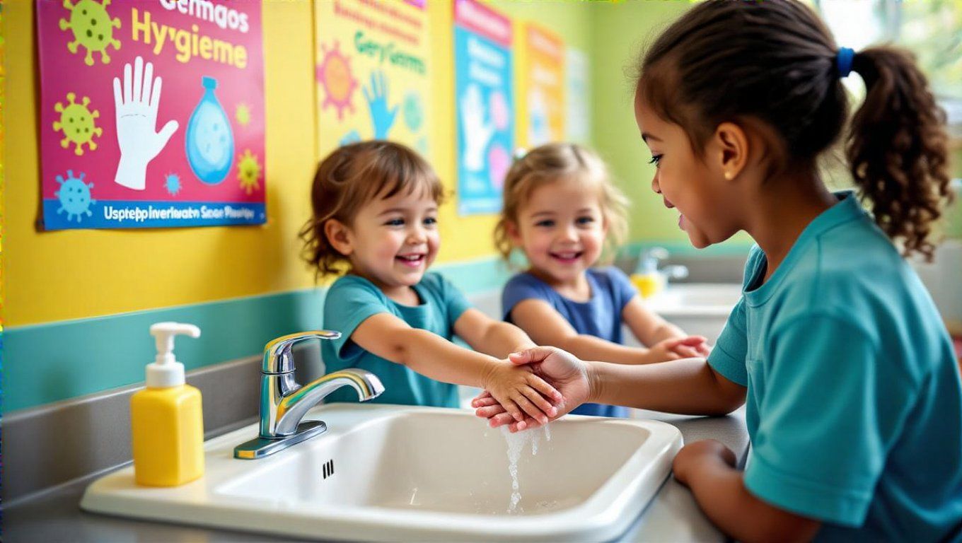 A kézmosás tanítása segít a betegségek megelőzésében.