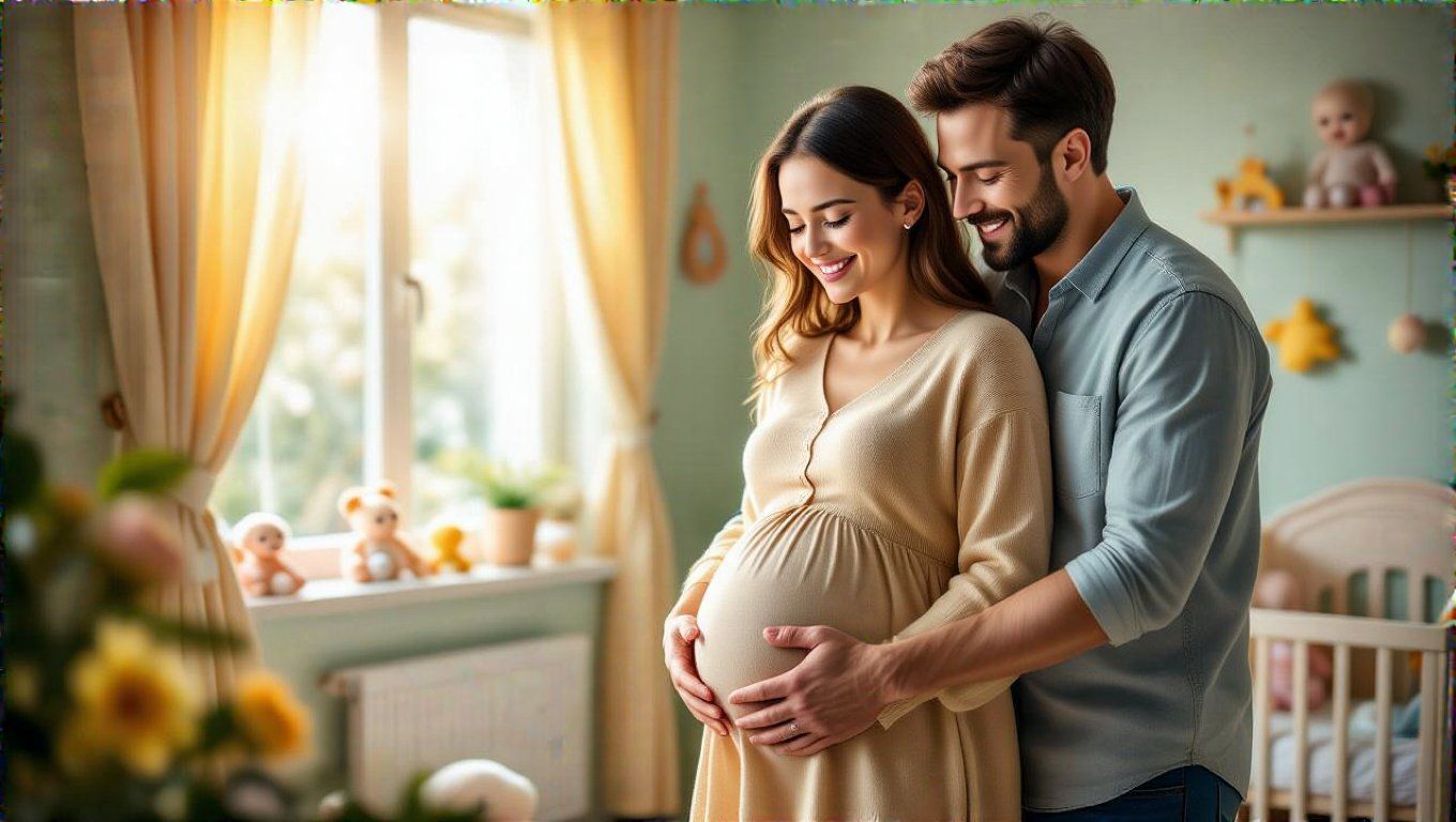Az apuka simogatása erősíti a baba és anya kapcsolatát.
