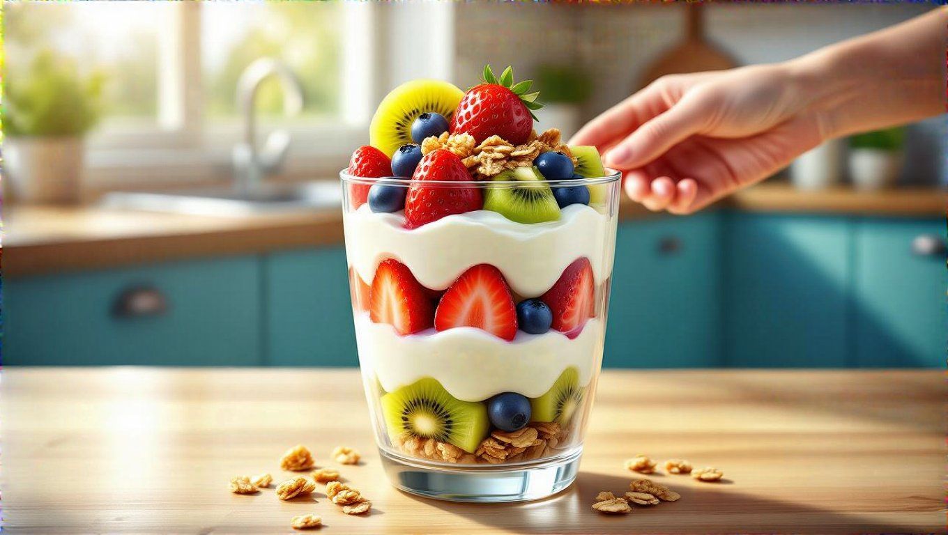 A görög joghurt parfé gazdag fehérjében és ízletes.